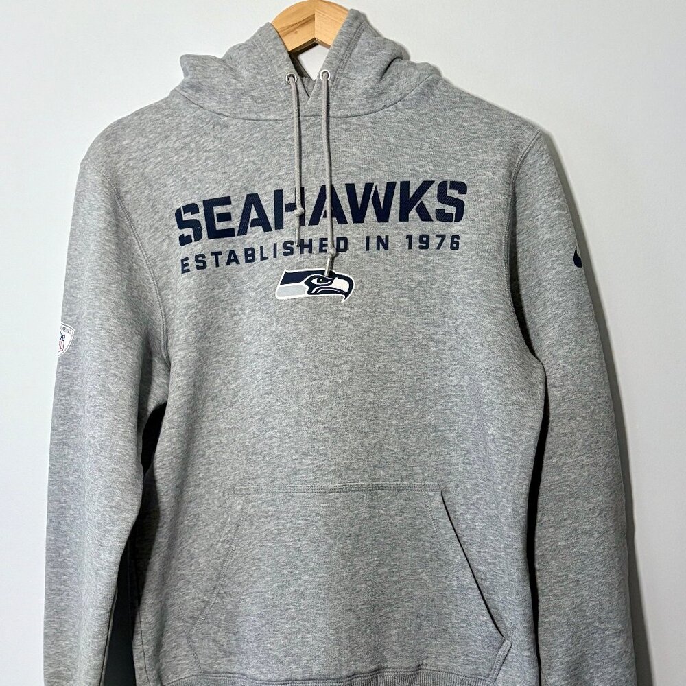 Nike On Field Mens Small Spell Out Seattle Seahawks Football Hoodie Sweatshirt